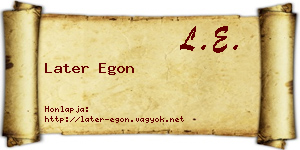 Later Egon névjegykártya